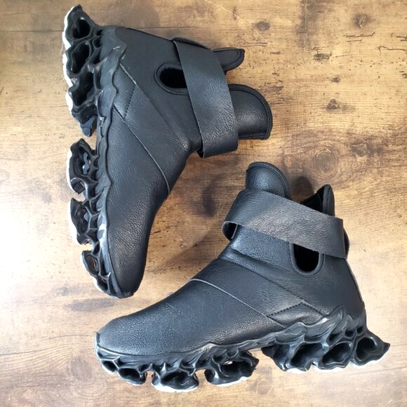 Comanier Black Blade futuristic 3D print style sneaker shoes - Picture 4 of 14